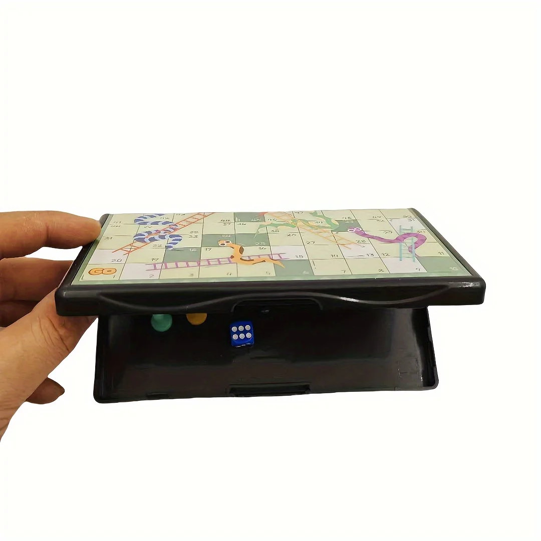 ثعابين وسلم قابلة للطي، قطع شطرنج مغناطيسية، 1-4 لاعب، لعبة تفاعلية على الطاولة، لعبة لوحية، مناسبة للحفلات المنزلية، مناسبة للهدايا (فرق اللون طفيف اللون) #2