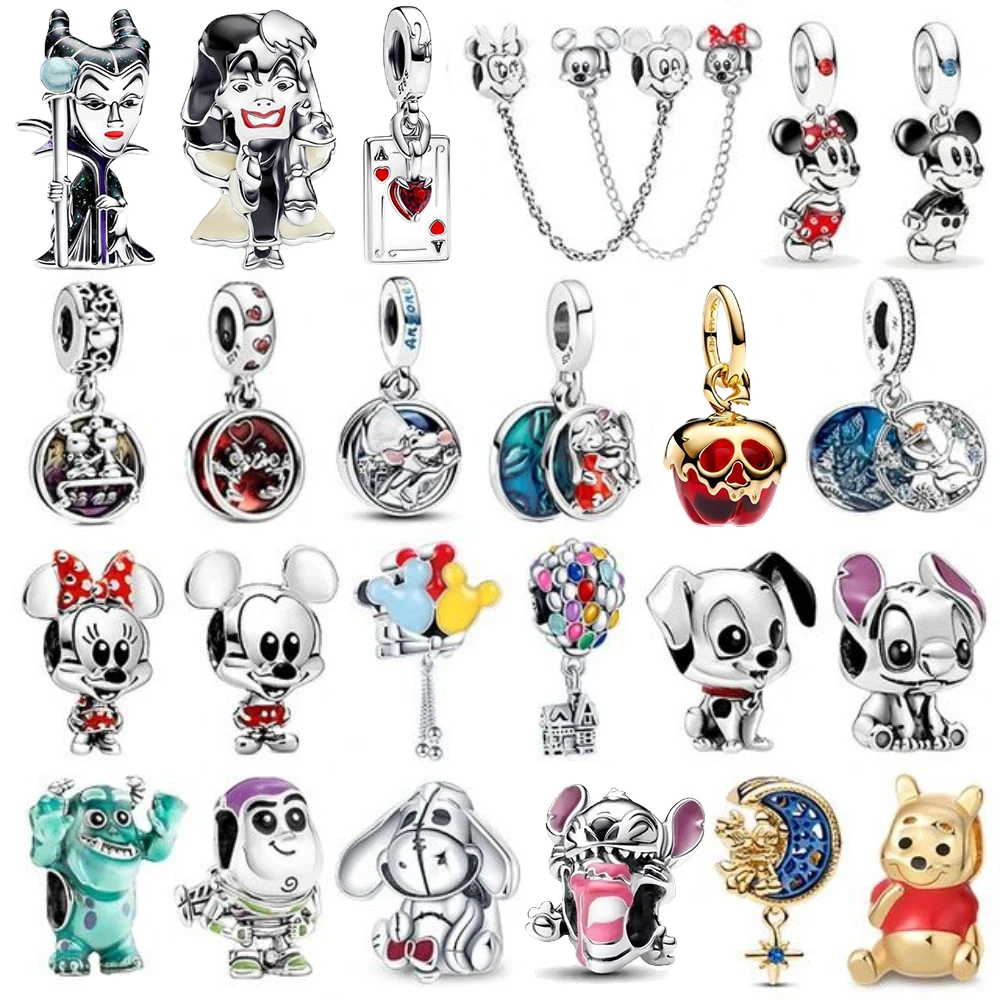 2024 nowe wisiorki Disney Deadpool Charm czyste srebro 925 czaszka koraliki nadaje się do oryginalnej bransoletki Pandora Charm 925 biżuteria