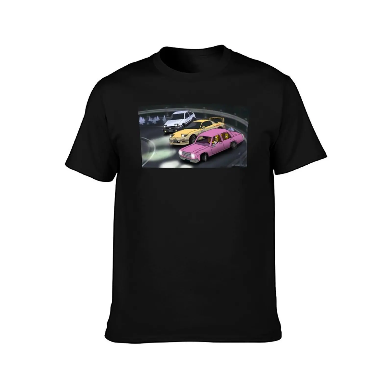 Initial D'oh Simple T-Shirt black cotton t-shirt plain for man package man t shirts graphic T-Shirt