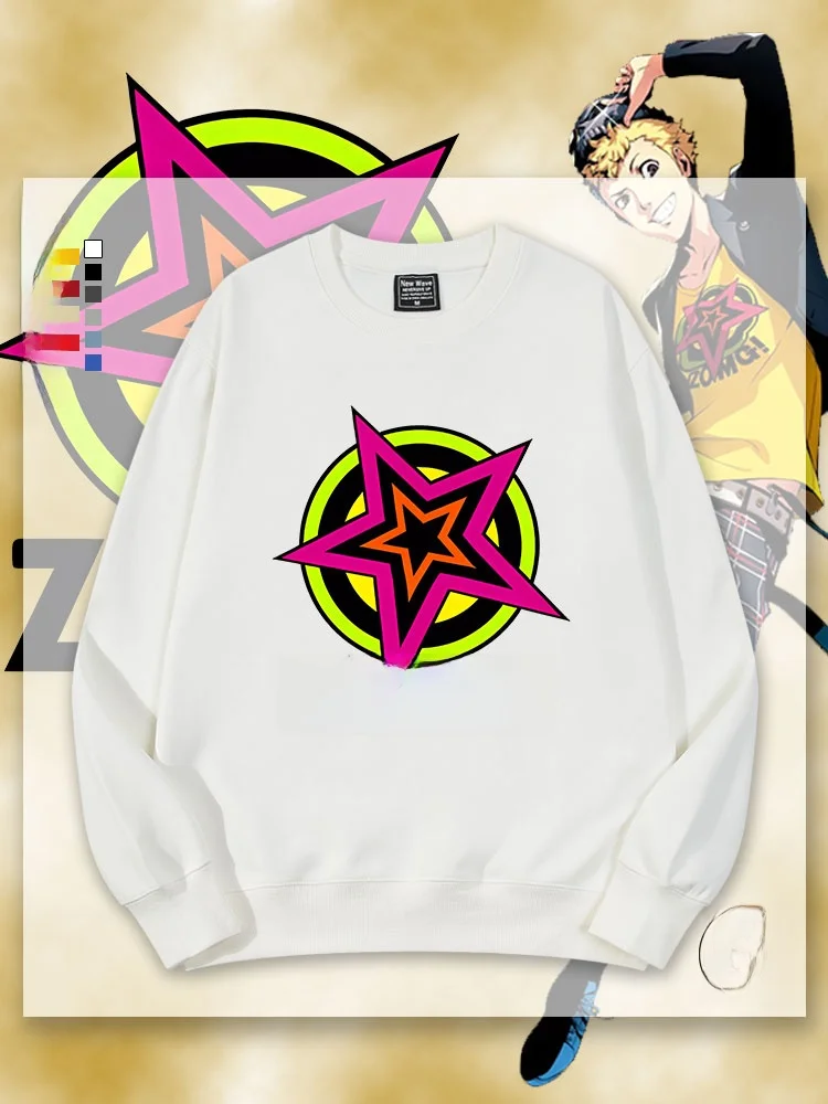 

Модная зимняя молодежная толстовка Anime Surroundings Godly Aneote 5 Round Ne, повседневная, свободного кроя, из хлопка и полиэстера