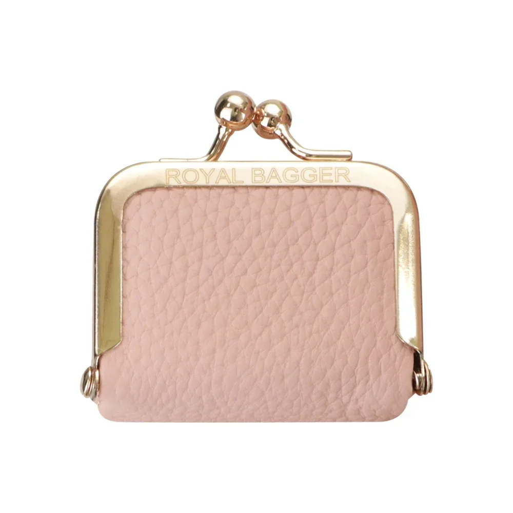 Mini portamonete in vera pelle Royal Bagger, portamonete con chiusura a bacio in tinta unita, borsa portaoggetti piccola in stile Casual per donna 1894