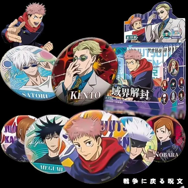 Caja Sorpresa de Insignias Kayou Jujutsu Kaisen, Volumen 2, Medalla de Lámina Dorada Satoru Gojo, Mercancía Oficial de Anime para Coleccionistas de Anime