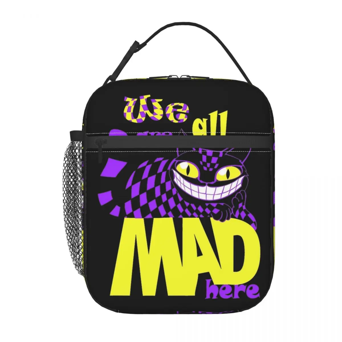 Cheshire Cat Alice In Wonderland Thermal Insulated Lunch Bags for Travel Portable Bento Box Thermal Cooler Lunch Box