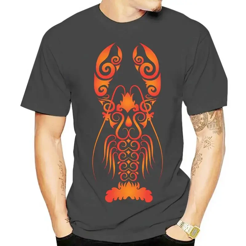 Punk Style T-shirt Men Black Tshirt Lobster Ornament Discount T Shirts Cotton Fabric Tops Tees Summer Custom Design Streetwear