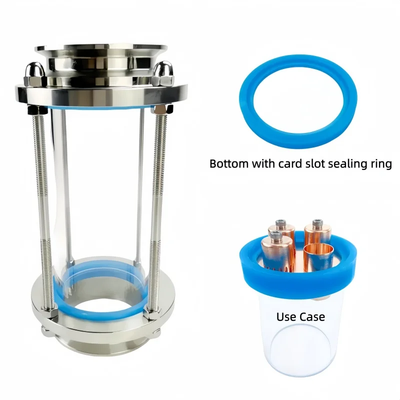 3inch Lengthened TC Sight Glass With Grooved Seal For Bubble Plate Sets,Sight Tower For Distillation,Flow Sight Glass Diopter