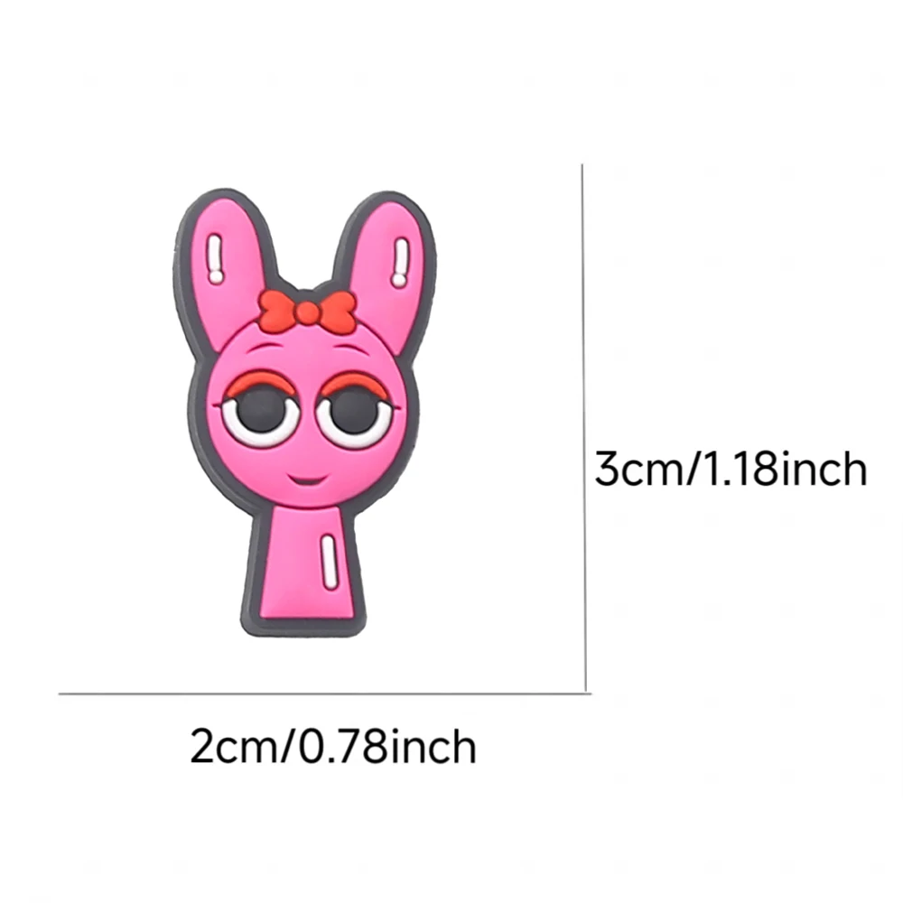 Hot Sales 16-100Pcs Cartoon Sprunki Game Series PVC Shoe Charms Accessories For Sandals DIY Detachable Shoe Decorations