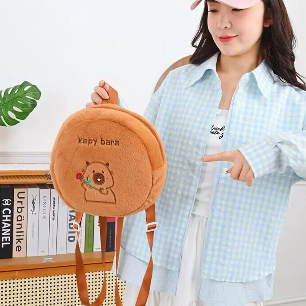 ナップサックカピバラぬいぐるみおもちゃバックパック収納ふわふわぬいぐるみカピバラバッグインソフトカピバラぬいぐるみスクールバッグホリデーギフト