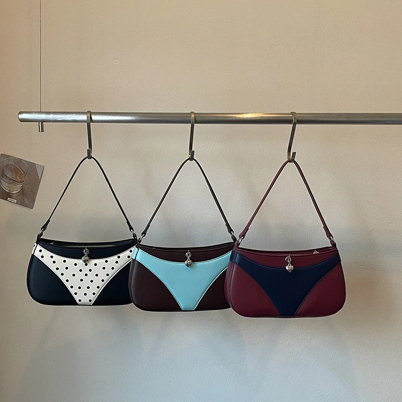Crossbody Shoulder Bag,Underwear Shape V-Shape Handbag,Women Creative Personality Fashion Vintage Daily Commute Colorblock Purse