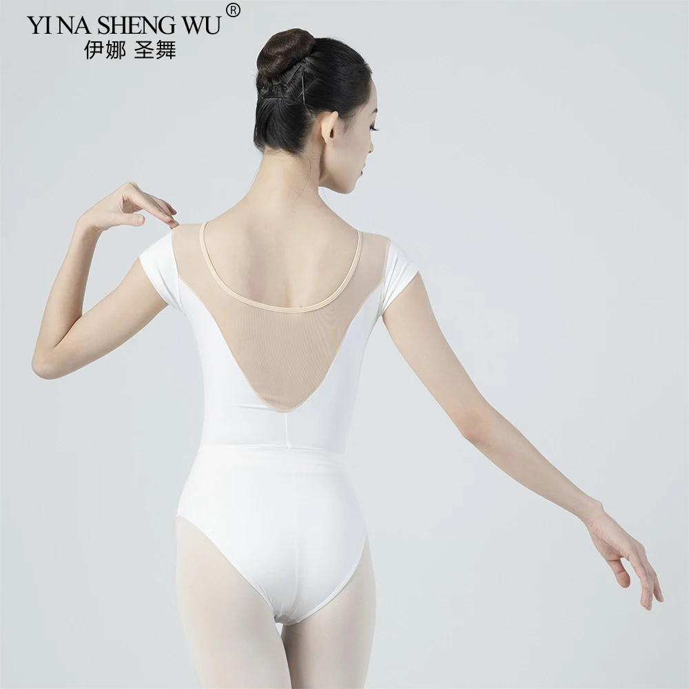 Erwachsene Kurzarm Ballett Trikot Grundlegende Schwarz/weiß Gymnastik Trikot Frauen Yoga Kleidung Ballerina Dancewear Mädchen Overall