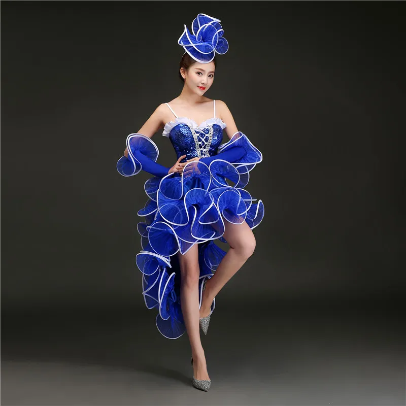 Stage Costumes for Singers Jazz Costume Modern Dance Roupa Feminina Hanfu Bullfighting Tutu National Party  Evening Dresses