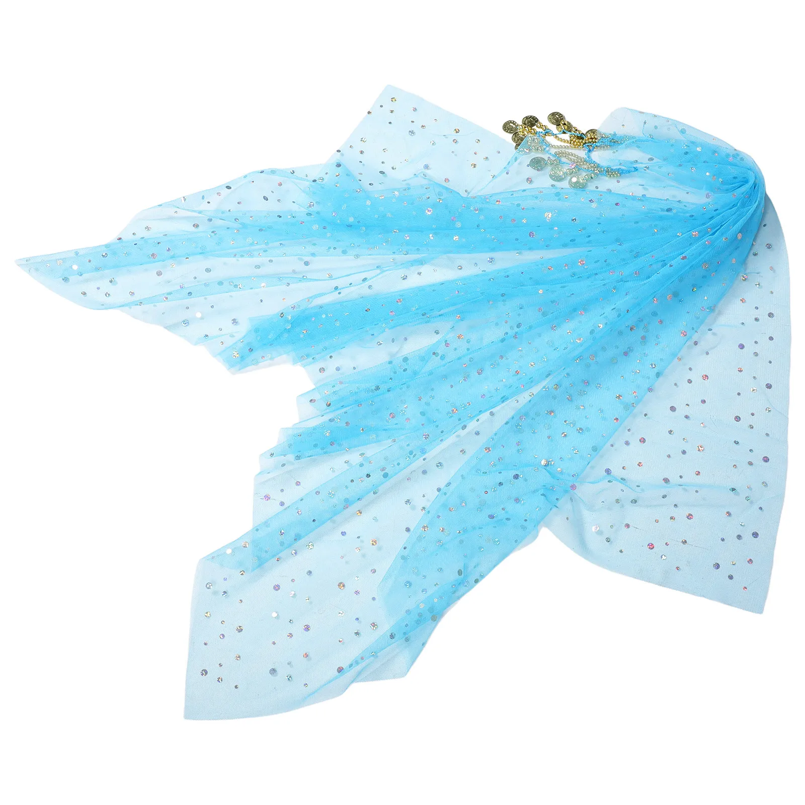 1 Ensemble de foulards de danseuse orientale, coiffe légère et complexe avec pièces de monnaie éblouissantes pour spectacle de danse