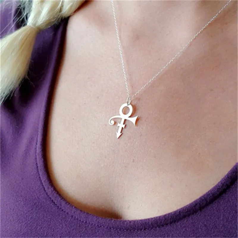 Neoclassical Prince Symbol Gold And Silver Plated Necklace For The Best Girl .