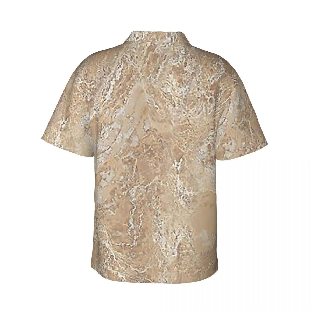 Contemporary Cream Beige Sand Stone Granite Marbl Men's Shirts Hawaiian Short Sleeve Shirt Fashion Lapel Tops for Summer Beach