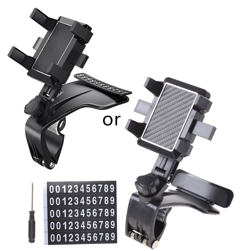 Auto Rear View Mirror Mount Phone Holder 360° Rotate GPS Bracket Stand