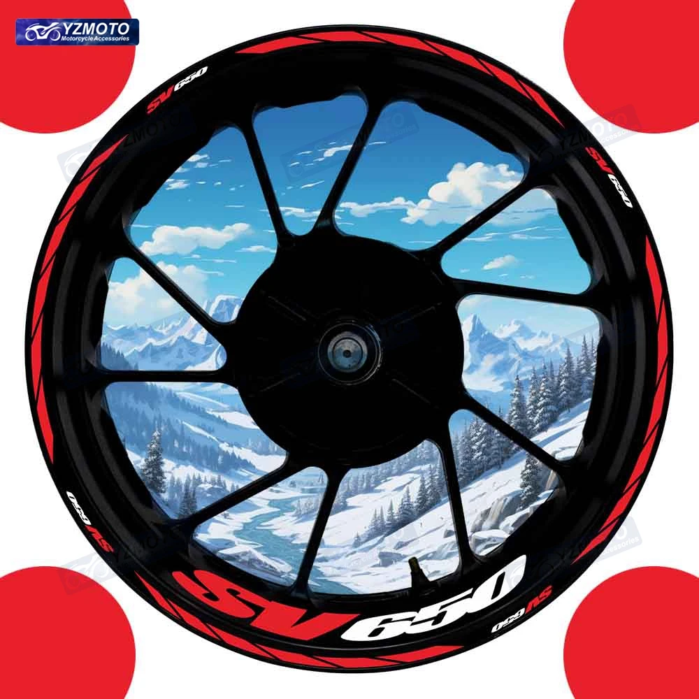 

For SV650 Motorcycle 17 Inch Front And Rear Racing Wheel Sticker Hub Decal Decorative Reflective Waterproof Rim Stickers