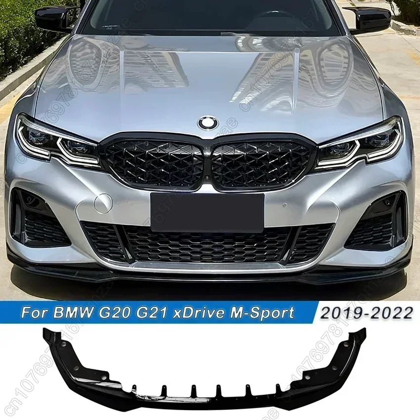 For BMW G20 G21 320i 320d 330i M340i M340d xDrive 2019-2022 Pre-Lci M Performance Style Front Bumper Splitter Diffuser Spoiler