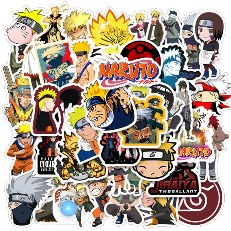 50-70pcs Cool Naruto Cartoon Stickers Decoration Mobile Phone Case Laptop Suitcase Waterproof Stickers Kid Decal Toys Gift