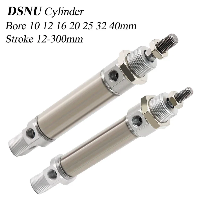 HLH DSNU10/12/16/20/25/32/40*25-50-100-150-175-200-250-300 Mini Pneumatic Cylinder DSNU Stainless Steel With Buffering Dual Acti
