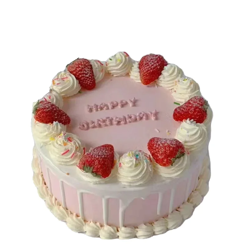 Simulated Birthday Cake Model, Plastic, Fruit Cream Cake Showcase Samples, Shooting Accessories, Wedding Decorations, Molds