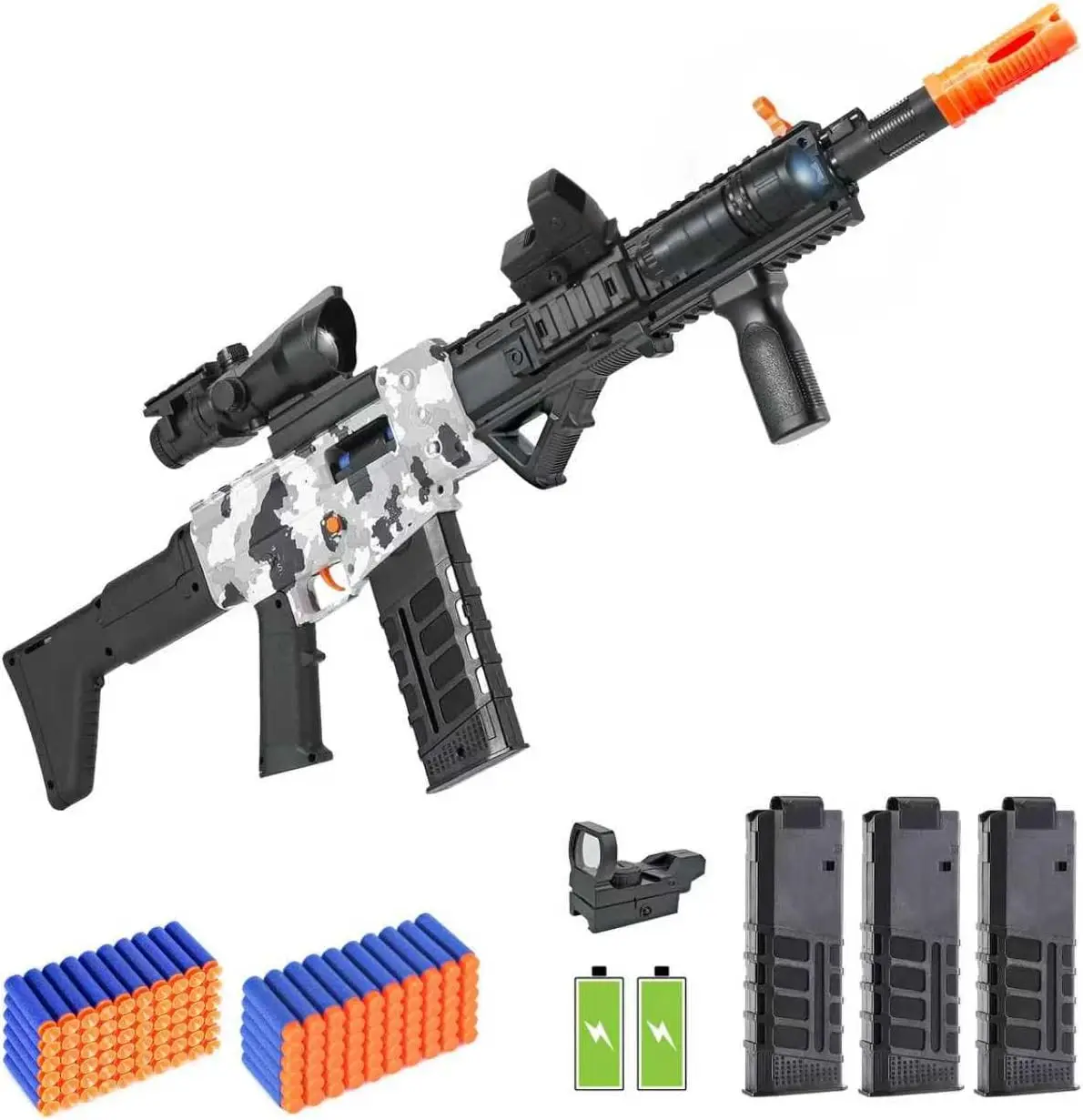 

Реалистичный пенопластовый бластер с прицелом, 120 мягких пуль, 3 магазина - полуавтоматическая снайперская винтовка для детей 8-12 лет и взрослых
