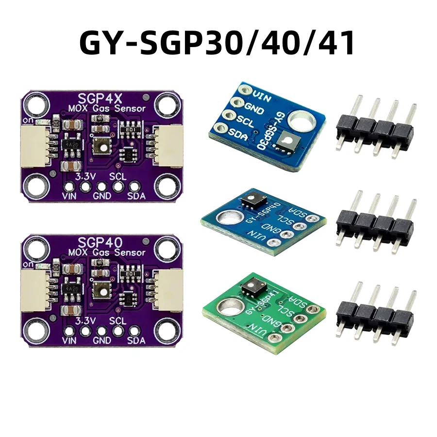 SGP30 SGP40 SGP41 Air Quality Sensor Module for Arduino Raspberry Pi, TVOC eCO2 Formaldehyde Gas Detector with Demo Board