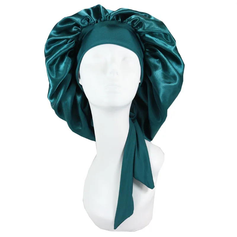 Grand bonnet de nuit bandage en satin pour femme, bonnet de bain à haute élasticité, bonnets, nouveau style