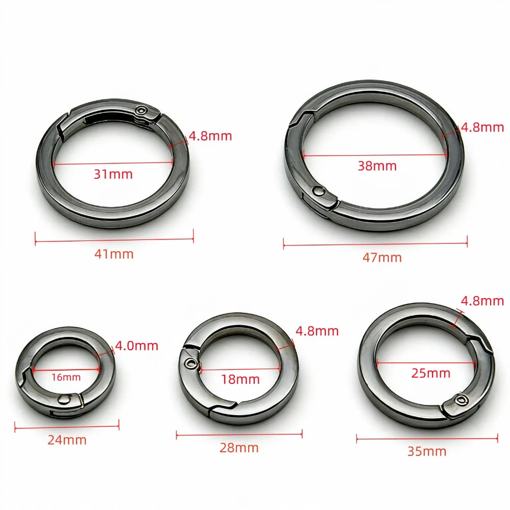 5-100 Pcs Zinc alloy O Ring Spring Clasps Openable Carabiner Keychain Bag Clips Hook Dog Chain Buckles Connector for DIY Jewelry