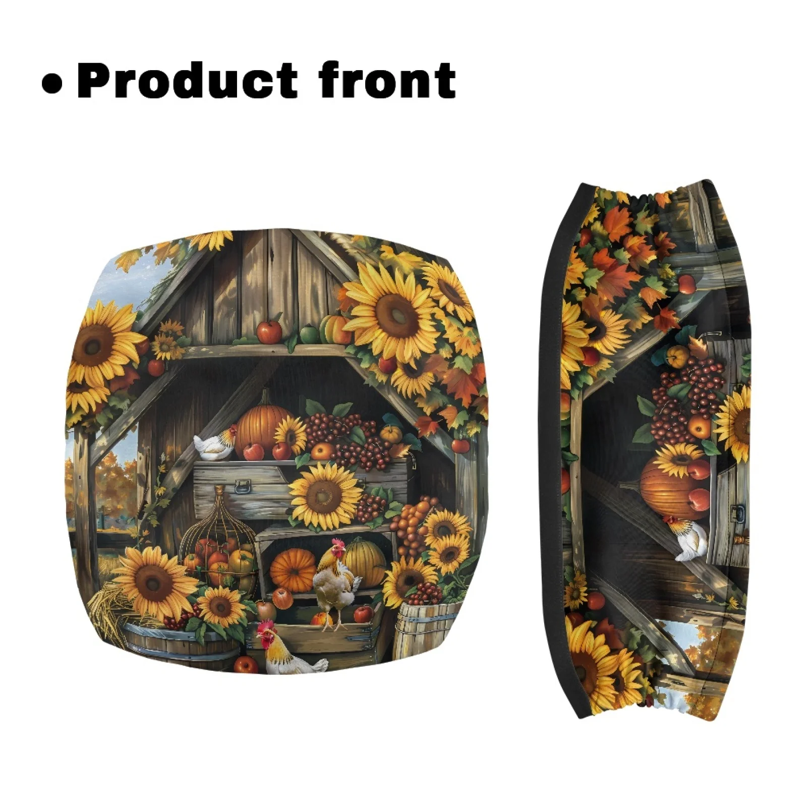 Coloranimal Autumn 2 Pieces Set Rollator Walker Seat Cushion Cover Moisture Wicking Rollator Seat Back Cover for The Elderly