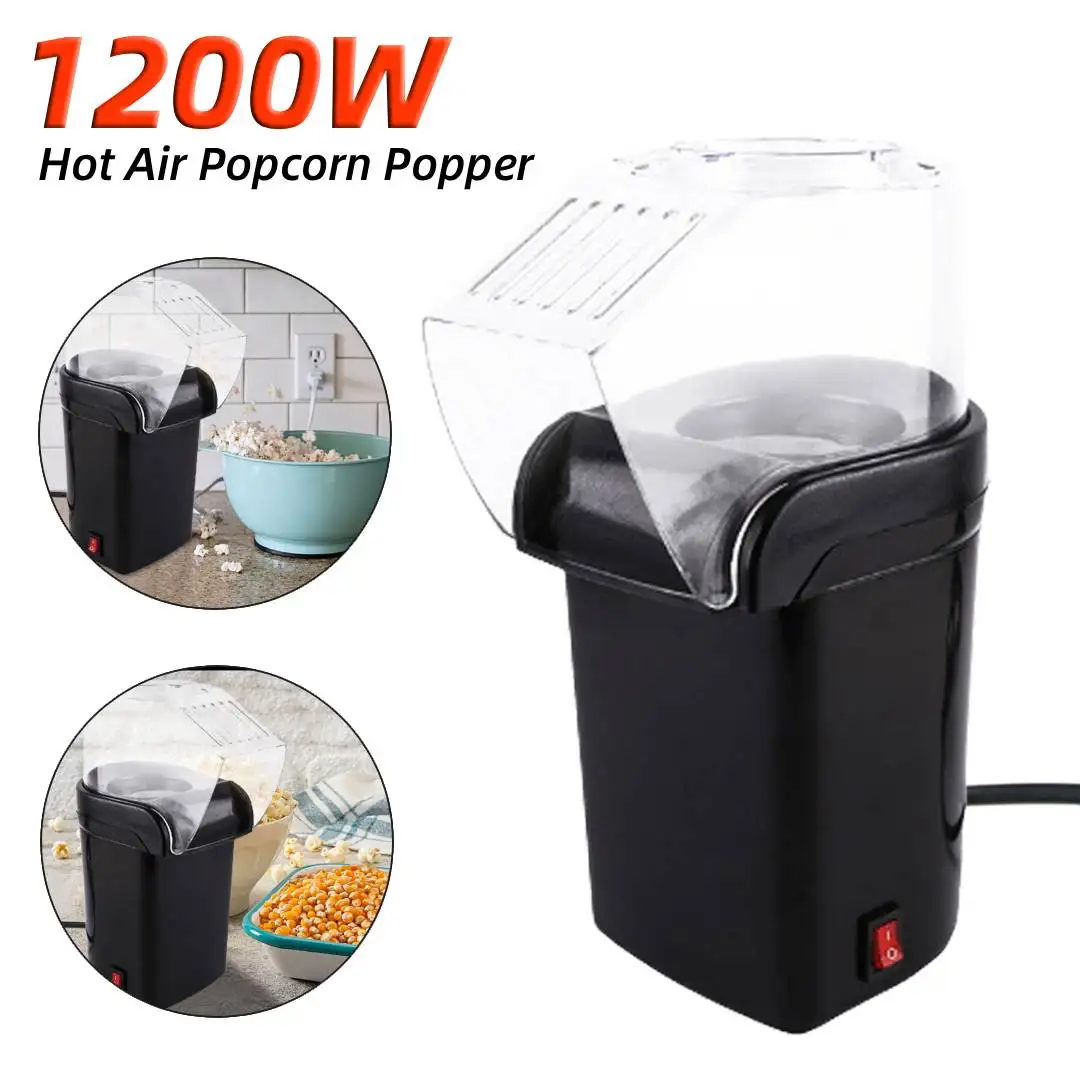

1200W Popcorn Machine High Popping Rate Hot Air Popcorn Popper Fast Electric Hot Air Popcorn Maker for Home Friends Movie Night