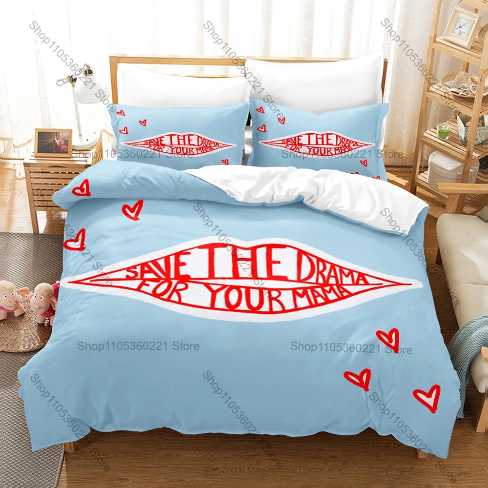 Cool SAVE THE DRAMA FOR YOUR MAMA 3PCS Bedding Set Funny Slogan Print Soft Microfiber Duvet Cover Pillowcase