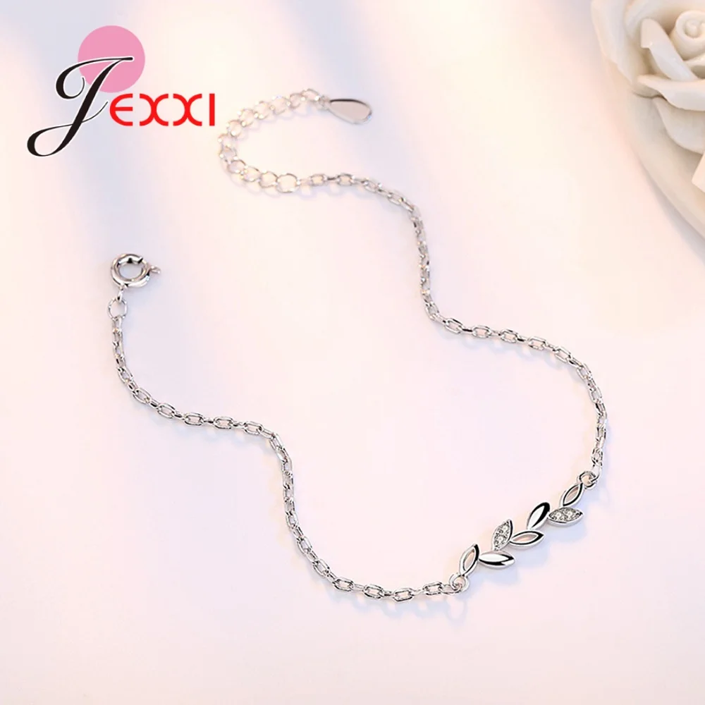 New Collection Romantic Summer Jewelry 925 Sterling Silver Branch Bracelet For Girl Women Charm Leaves Bracelets Party Jewelry