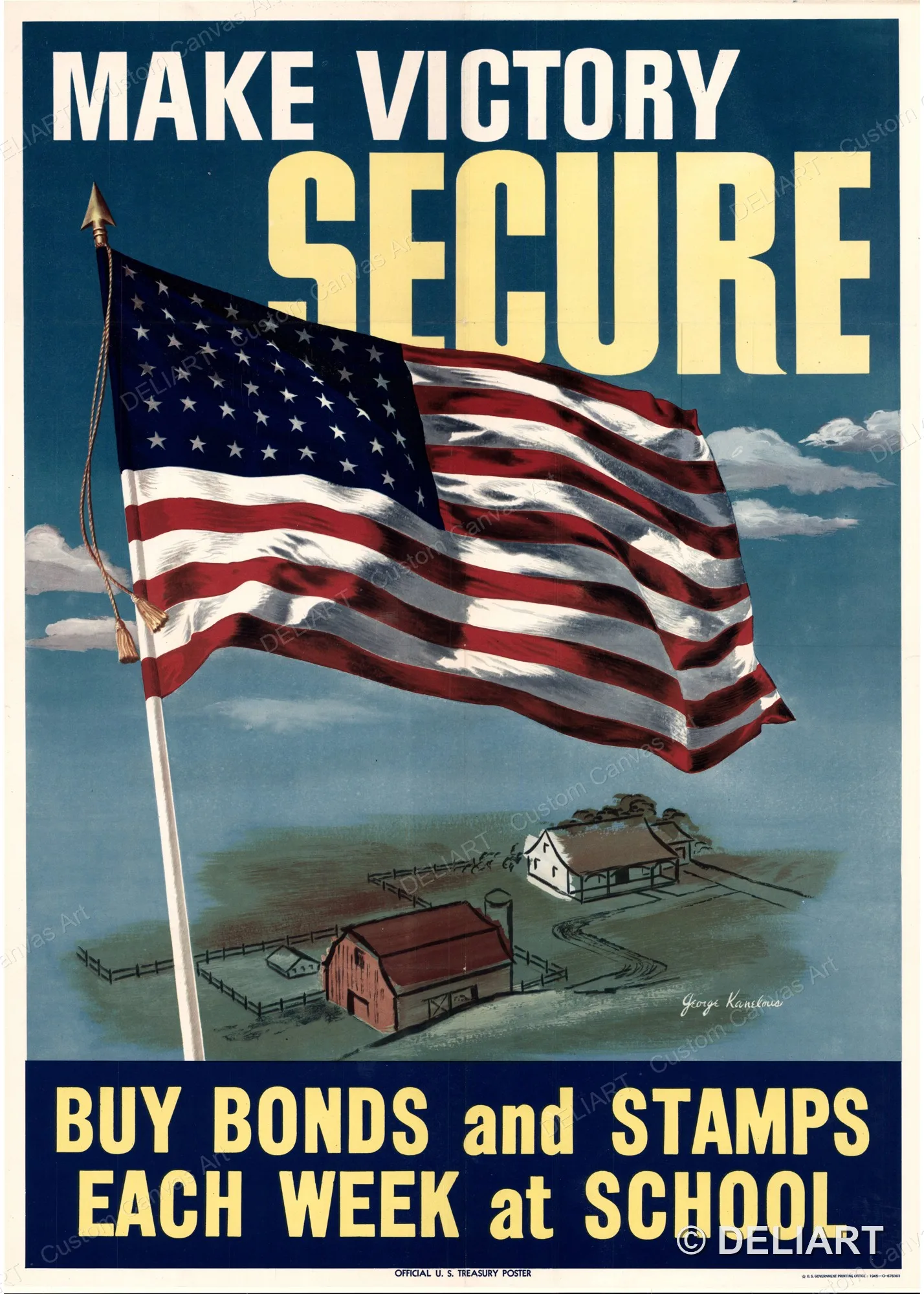 Make Victory Secure Vintage WWII Propaganda Canvas Wall Art Poster Print 1940s War Effort Military Home Front Retro Unframed