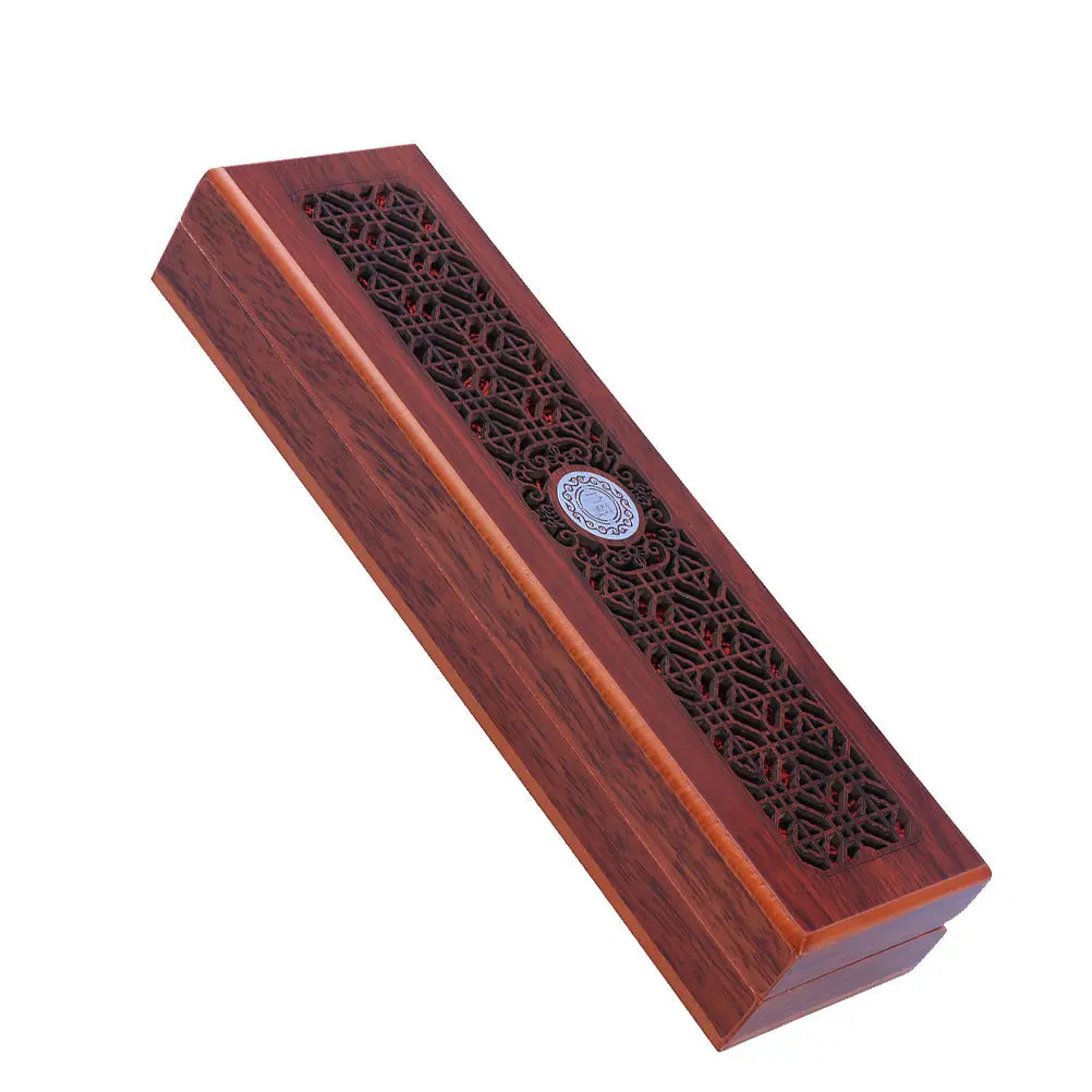 2Pcs Carving Wooden Necklace Box Decent Jewelry Storage Case Smooth Inner Hinged Lid Beautiful Dressing Table Decor