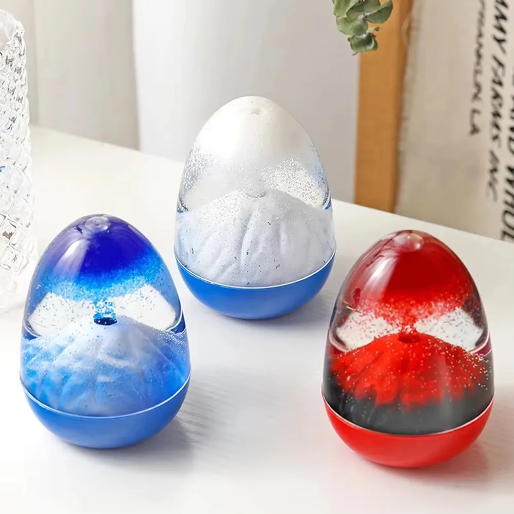 Volcano Eruption Egg Shaped Sandglass Time Liquid Motion Hourglass with Base Desktop Ornament Room Home Decor Office Supplies