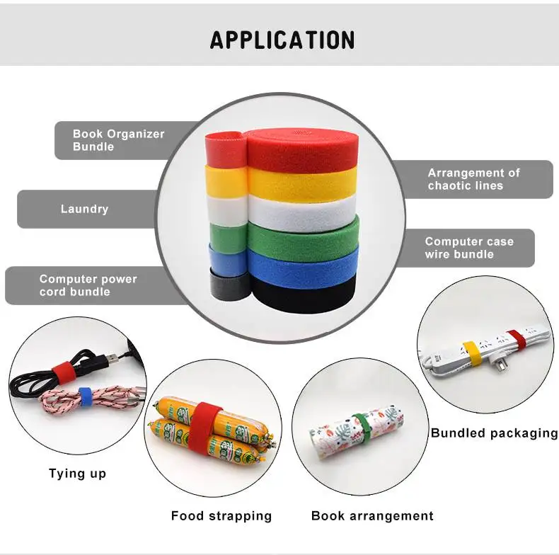 1.5M/Roll Fastening Tape Reusable Cable Straps Cable Ties Double-sided Adhesive Roll Wires Wire Organizer Management Protector