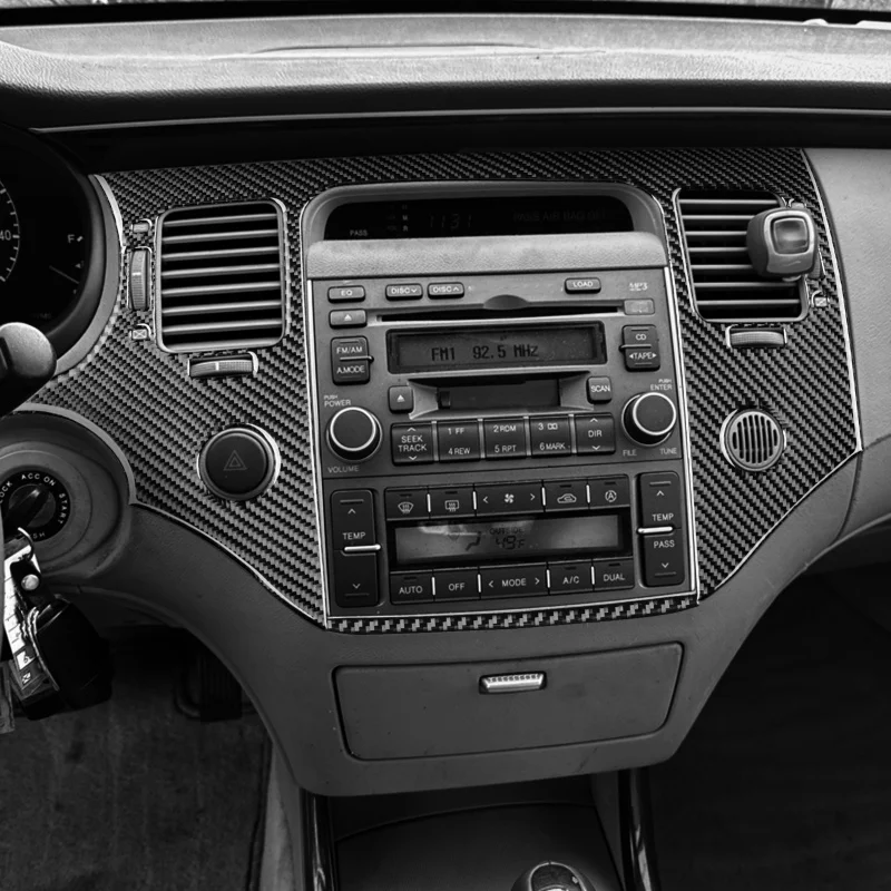 For Hyundai Azera Grandeur 2006-2011 Carbon Fiber Central Control CD Radio Panel Decorative Car Interior Accessories Stickers