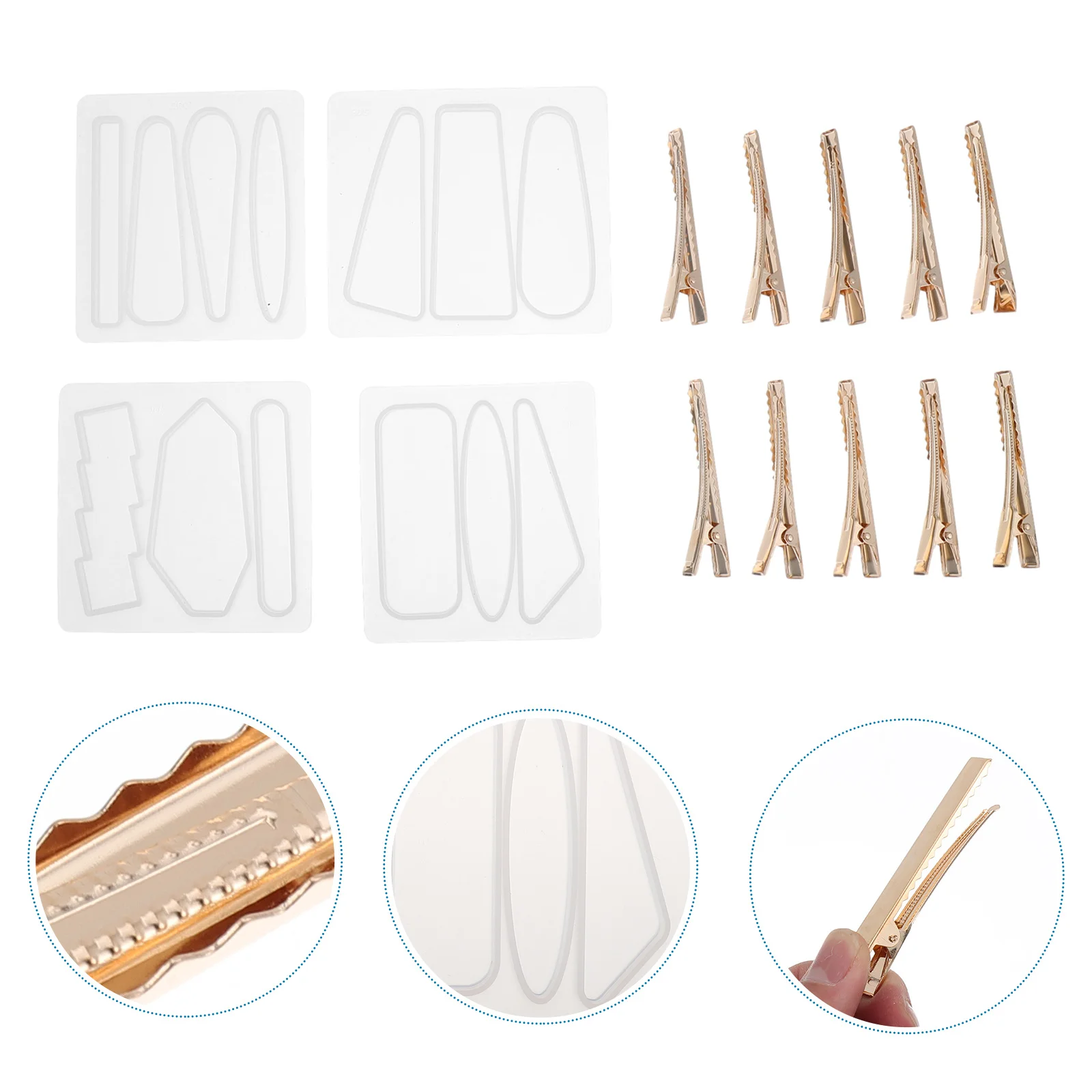 

14Pcs Epoxy Hairpin Mold Flexible Silicone DIY Jewelry Mold for Hair Barrette Accessory Making Craft DIY Accessories