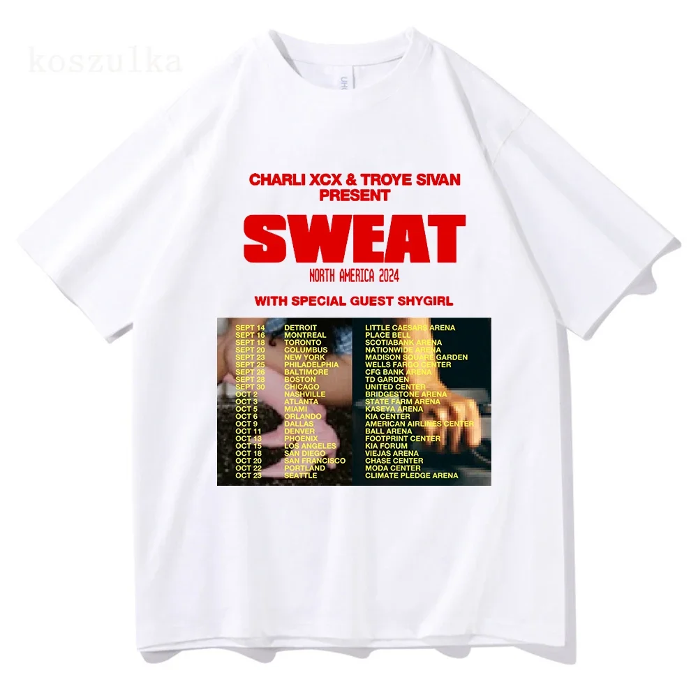 Charli Xcx with Special Guest Shygirl T Shirts Sweat 2024 Tour Men/women Clothing Sweatshirt Summer Tops Cotton Harajuku T Shirt