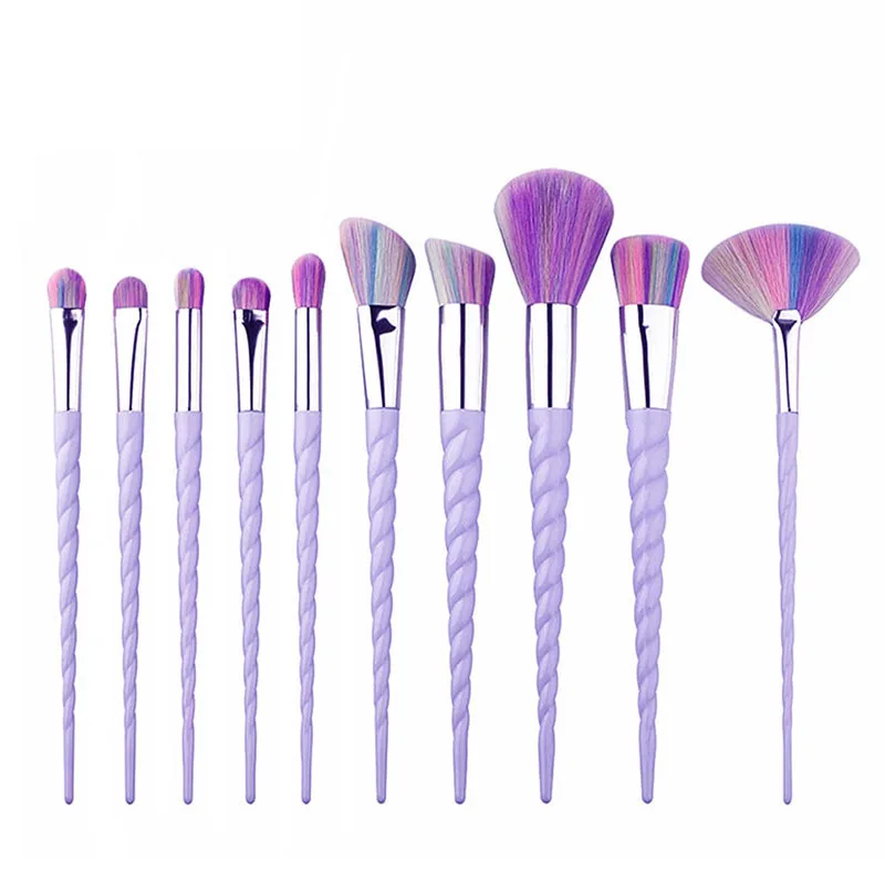 10pcs/set Brilliant in color screw strong grasping powder evenly powder cosmetic brush set for eye makeup