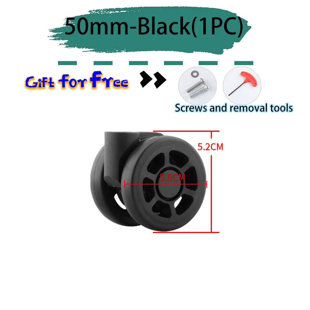 Универсальные бесшумные колеса для багажа, 50 мм, для ремонта чемоданов