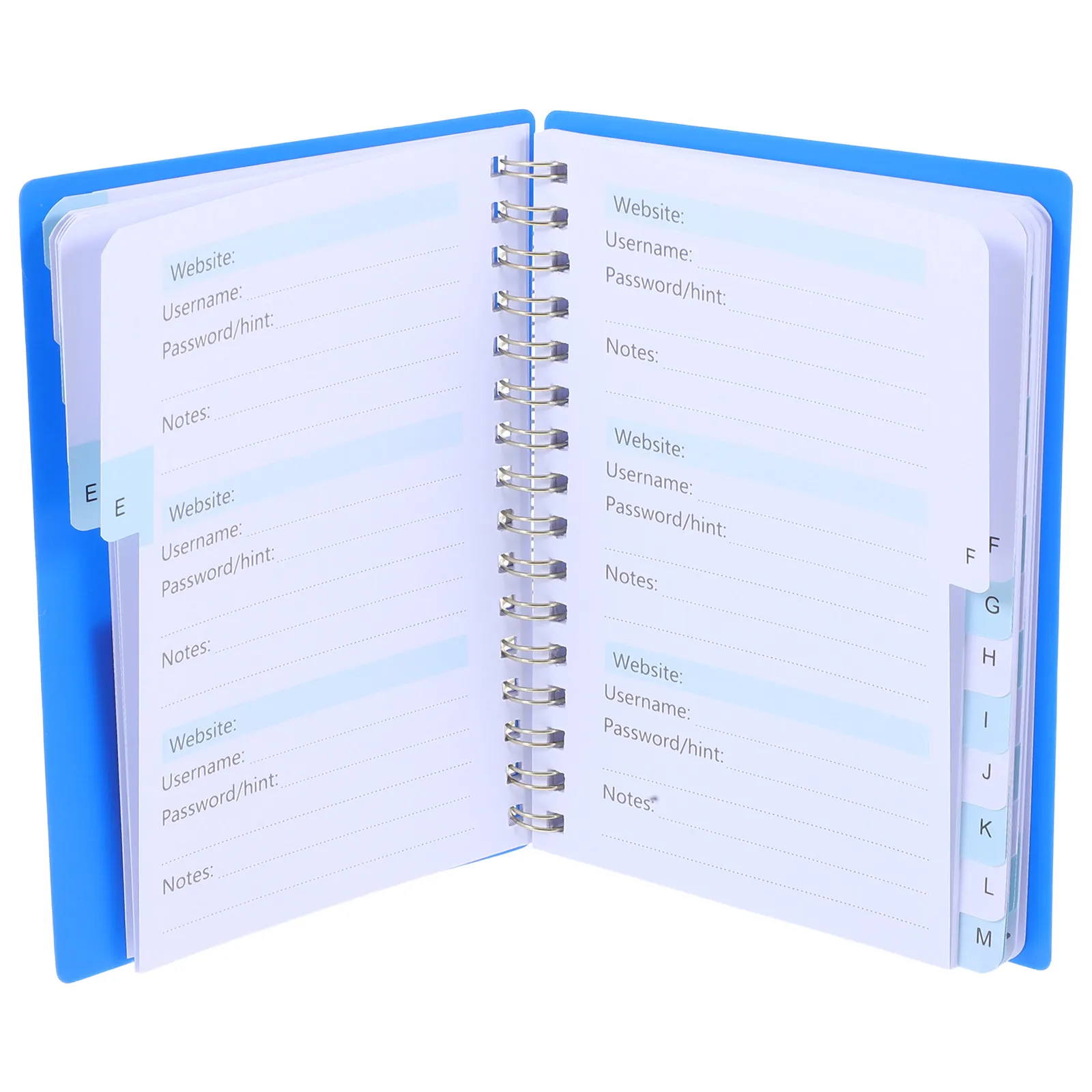 Spiral Bound Password Notebook A6 Multi-Use Alphabetical Tabs Index Page Website Address Record Book Smooth Paper Portable