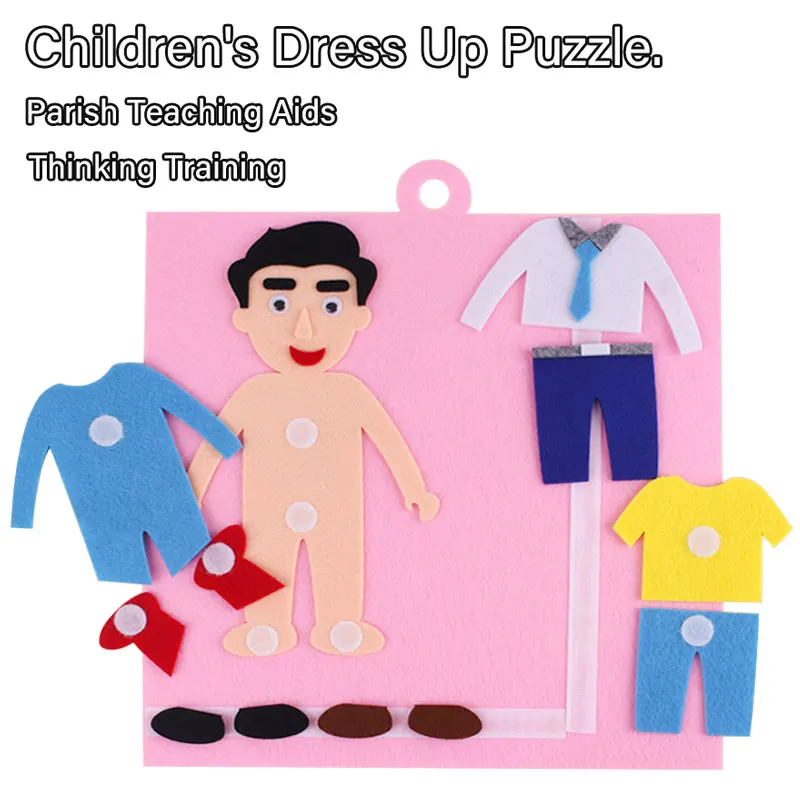 Montessori habiller Parish matériel jouets éducatifs coller changement du visage Expression jouets Parish jeux de développement pour les tout-petits