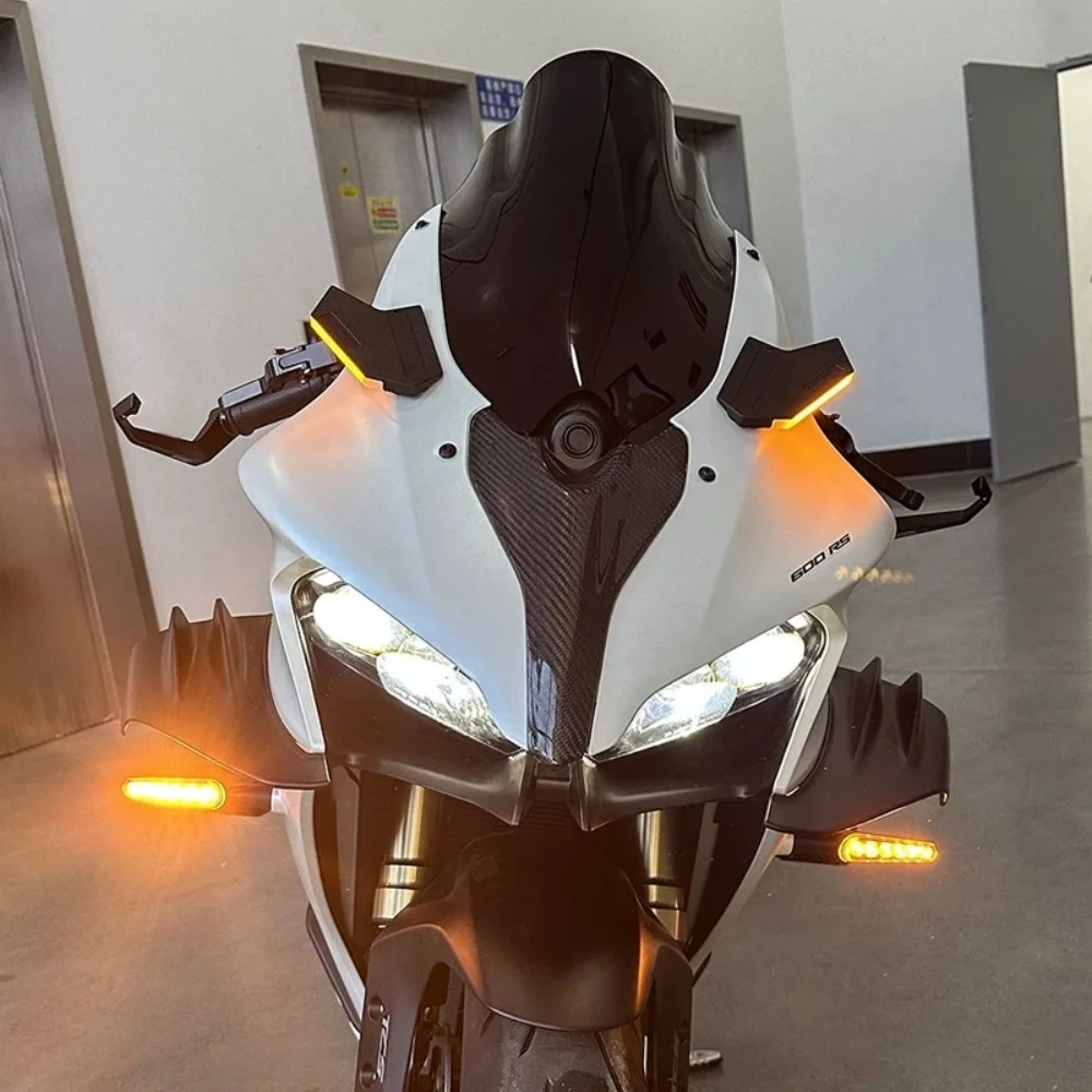 Rearview Mirror Removal Cover & Warning Light for QJMOTOR SRK921RR (Modification Parts: Winglet Turn Signals / Stabilizer Wings)