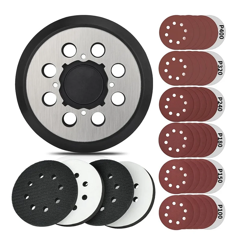 

PORK-Hook Loop Orbital Sander Replacement Metal Pad 5 Inch 8 Holes For DWE6423 6423K DWE6421 6421K DCW210B