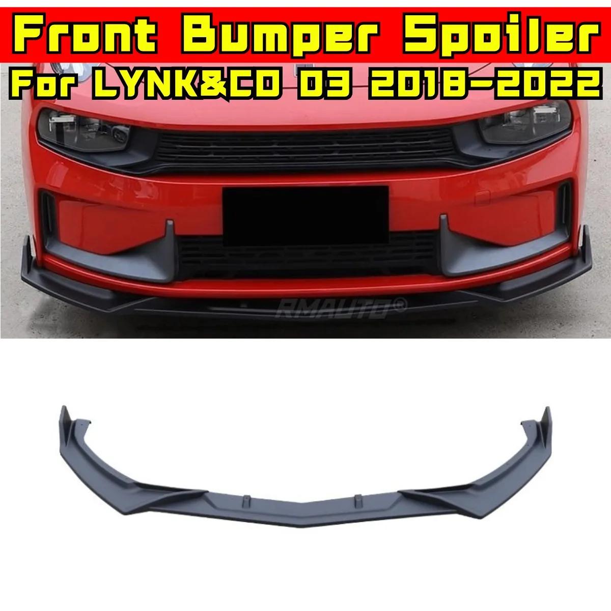 

For LYNK&CO 03 2018-2022 Car Front Bumper Lip Splitter Diffuser Spoiler Body Kit Bumper Protector Guard Cover Modification Part