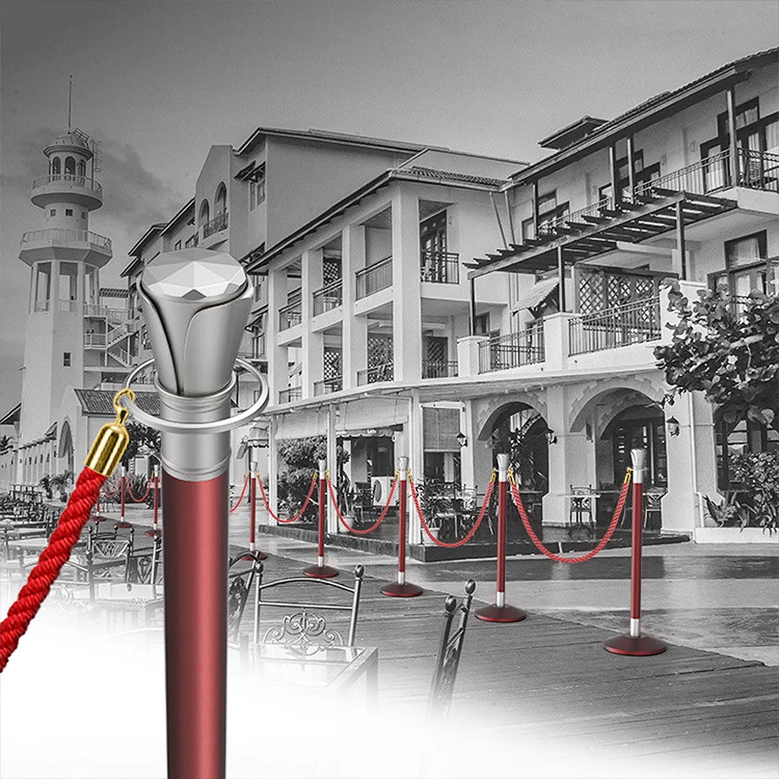 

1Pcs Bright Red Heavy Duty Guardrail Seat Lanyard Made of Premium Safe Material for Business Party Security Crowd Control