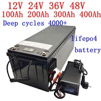 12V 200AH 300AH 400Ah 24V 150Ah 200Ah 36V 48V 100Ah Lifepo4 lithium battery eu deep cycle for car audio solar system boat