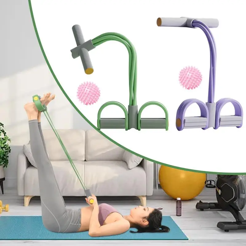 

Multifunction Tension Rope 4-Tube Elastic Yoga Pedal Puller Resistance Band Tension Rope for Leg Stretching Slimming Training