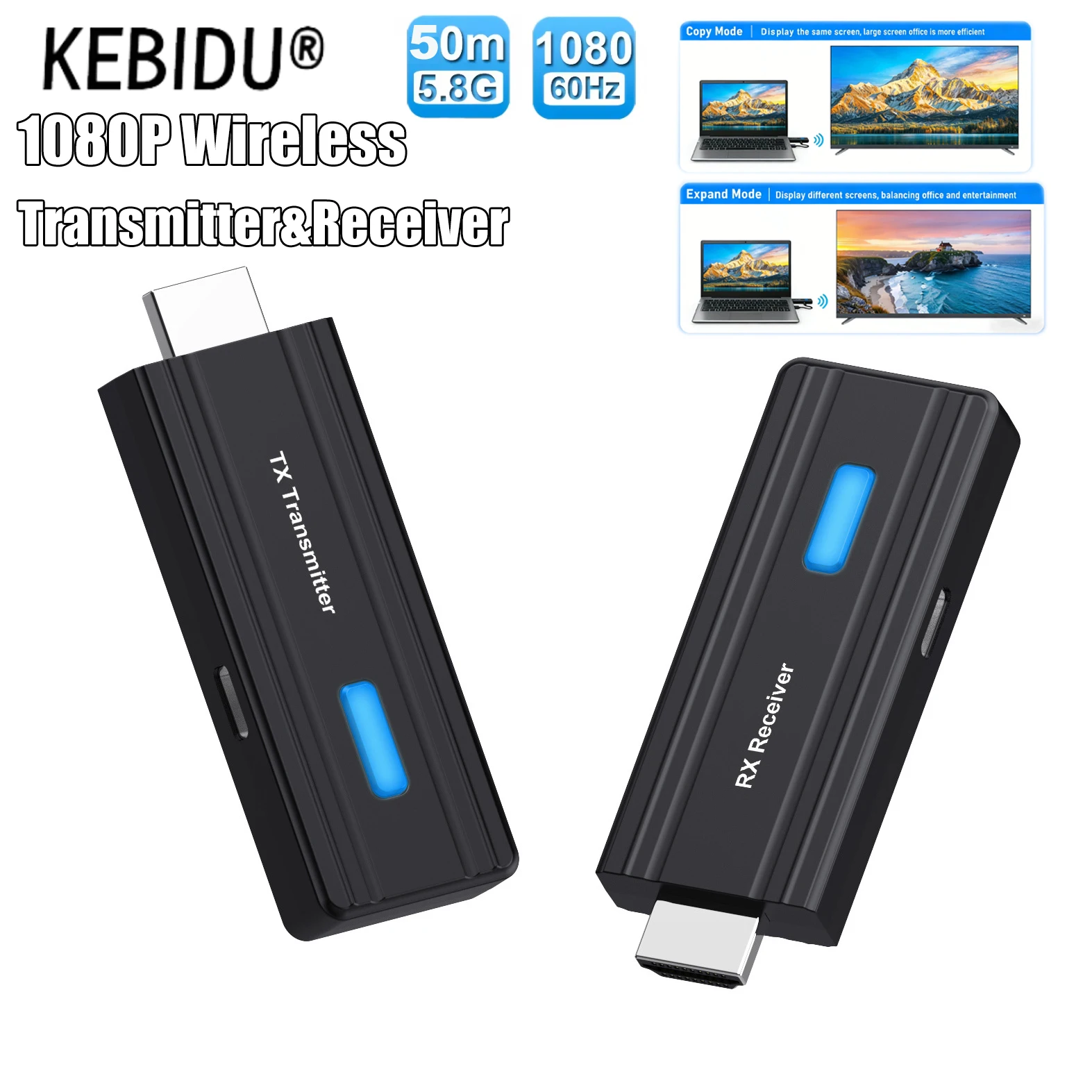 

Wireless HDMI-compatible Video Transmitter TV Receiver Projector 50M 1080P 60Hz Display Dongle TV Stick Adapter for PC To TV