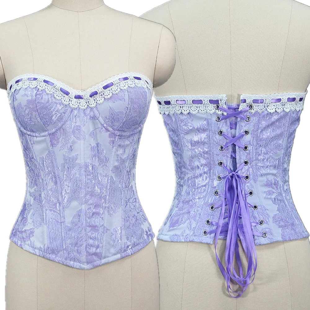 

Push Up Bustier Corset for Women Sexy Vintage Brocade Gothic Overbust Tops Corselet Luxury Lingerie Party Clubwear